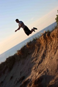 Having a great time at the Indiana Dunes.